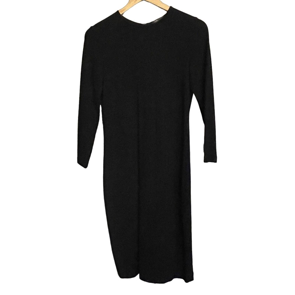 Vince Little Black Dress Long Sleeve Midi Bodycon Cocktail Party Career Sz‎ XS